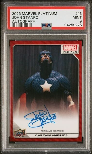 Captain America #13 Artist Auto Red Rainbow PSA 9 UD 2023 Marvel Platinum