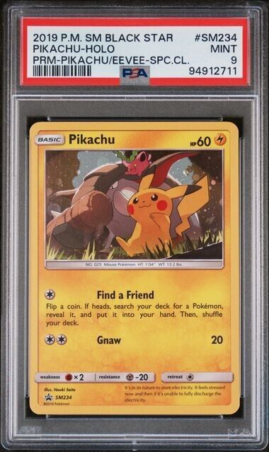 Pikachu Holo SM234 PSA 9 2019 Pikachu & Eevee Special Collection Promo