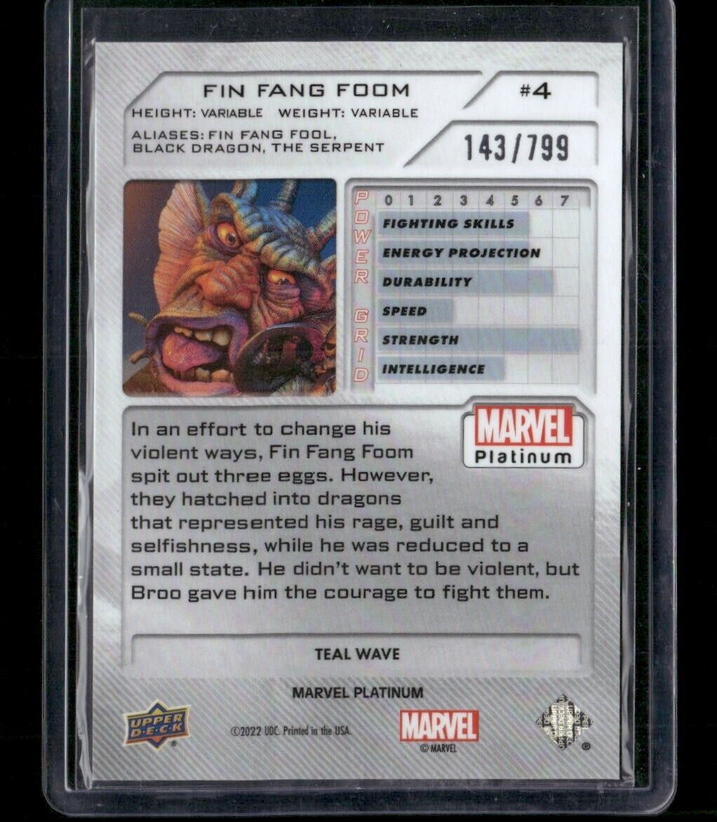 Fing Fang Foom #4 Teal Wave /799 Upper Deck 2023 Marvel Platinum