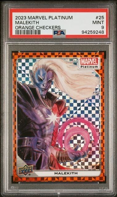 Malekith #25 Orange Checkers 21/33 PSA 9 Upper Deck 2023 Marvel Platinum