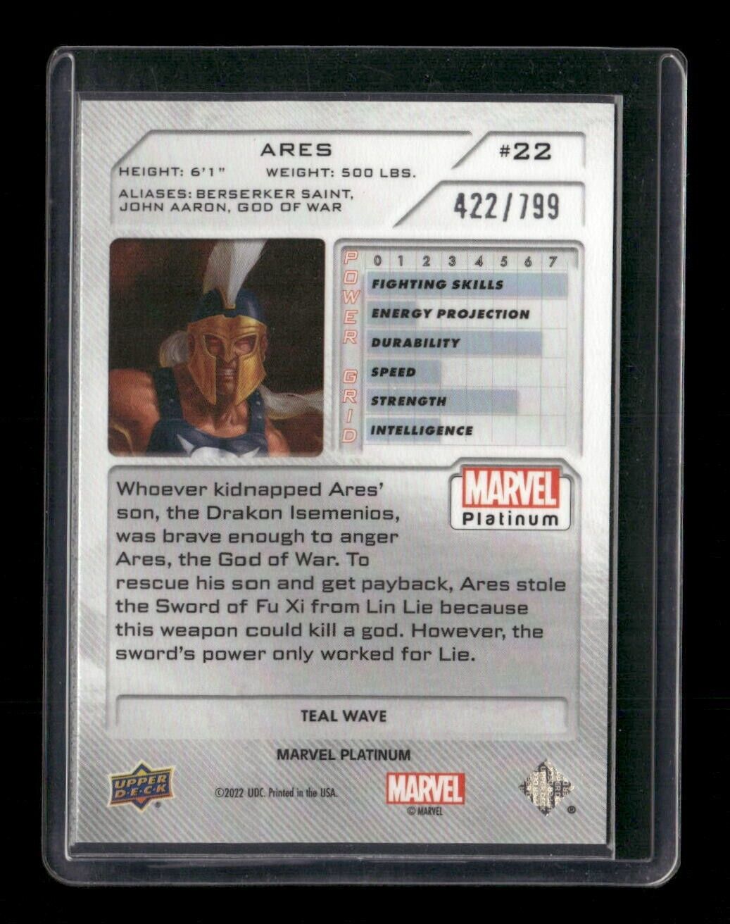 Ares #22 Teal Wave 422/799 Upper Deck 2023 Marvel Platinum