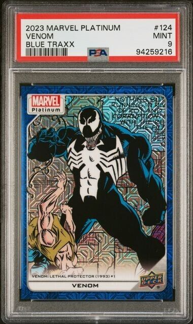 Venom #124 Blue Traxx /499 PSA 9 Upper Deck 2023 Marvel Platinum