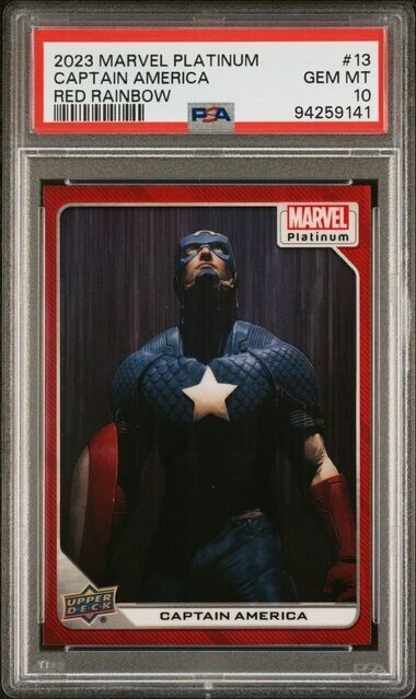 Captain America #13 Red Rainbow PSA 10 Upper Deck 2023 Marvel Platinum