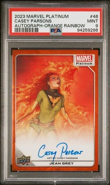 Jean Grey #46 Artist Auto Orange Rainbow /35 PSA 9 UD 2023 Marvel Platinum