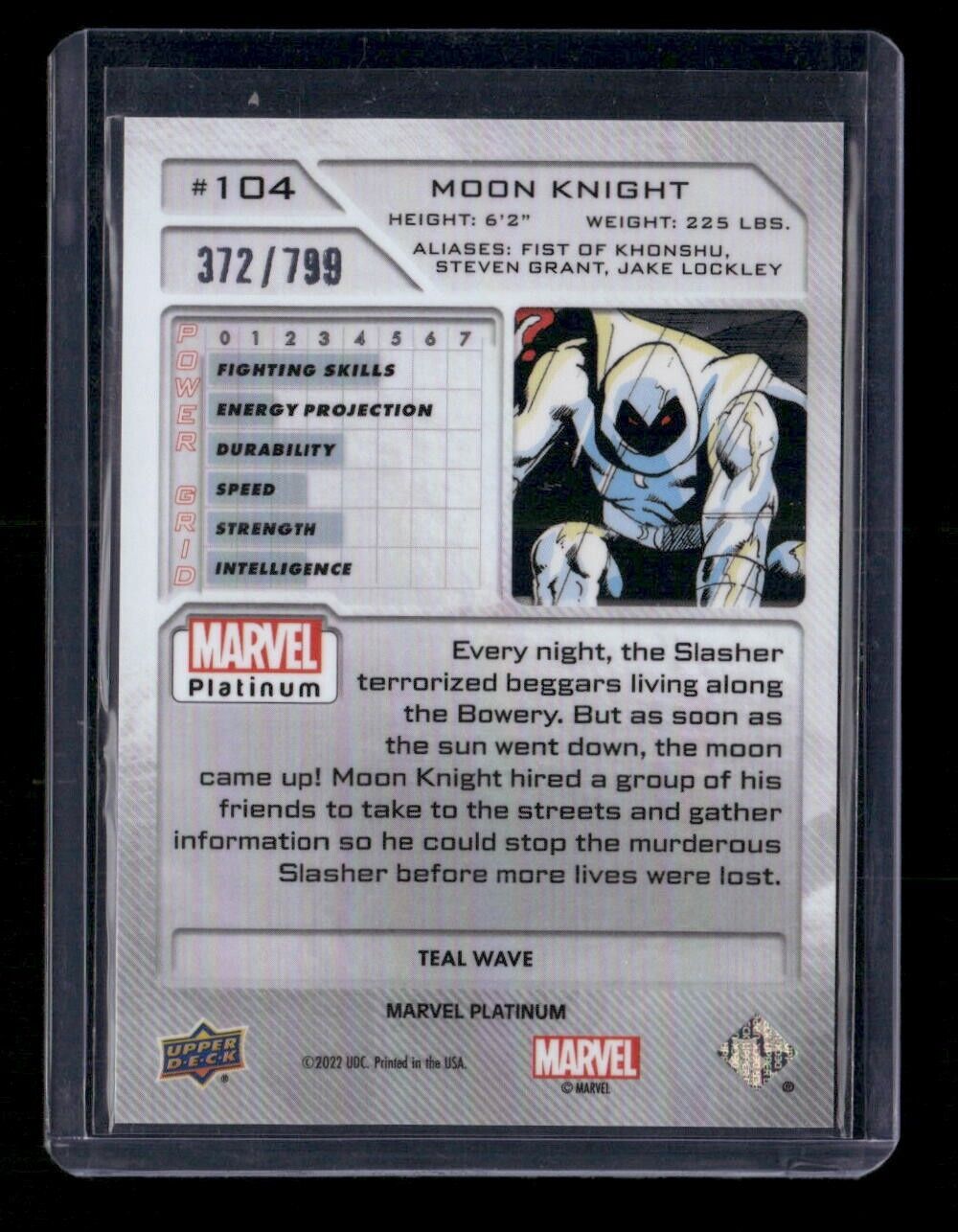 Moon Knight #104 Teal Wave /799 Upper Deck 2023 Marvel Platinum