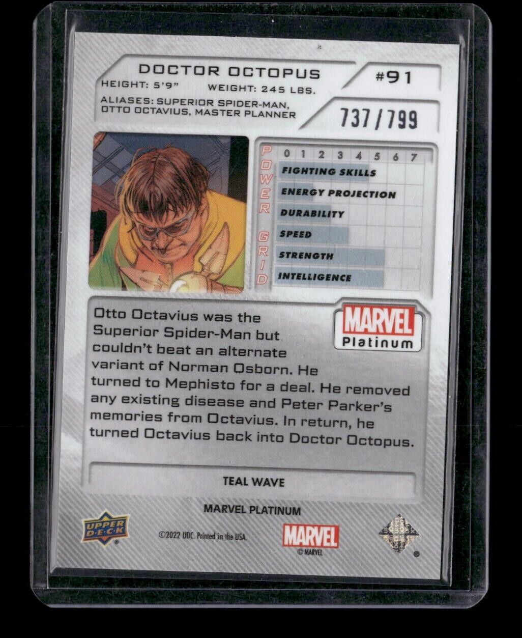 Doctor Octopus #91 Teal Wave /799 Upper Deck 2023 Marvel Platinum