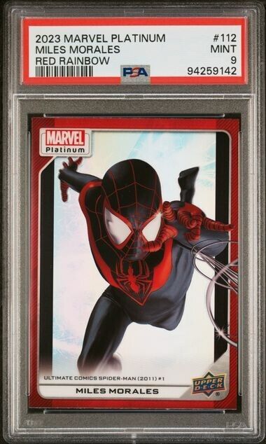 Miles Morales #112 Red Rainbow PSA 9 Upper Deck 2023 Marvel Platinum