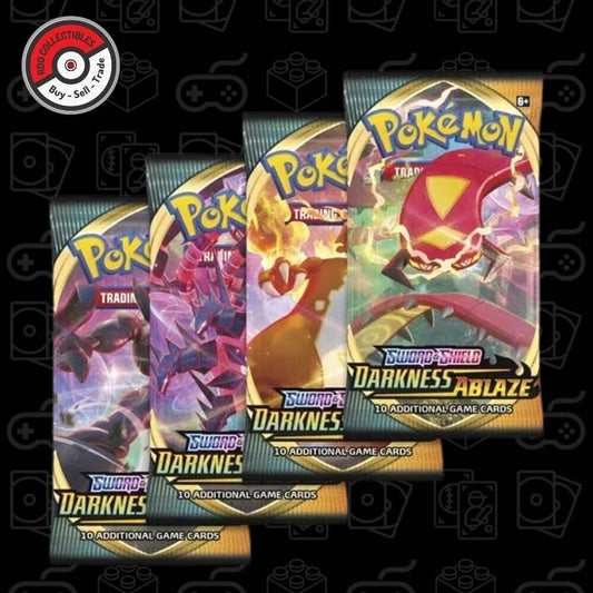 Pokemon Darkness Ablaze Booster Pack Art Set (4 Packs)